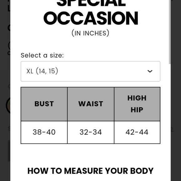 Gold shimmer Windsor dress XL - Picture 2 of 3